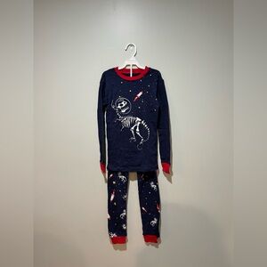 Dinosaur Space Explorer Pajama Set - Navy and Red